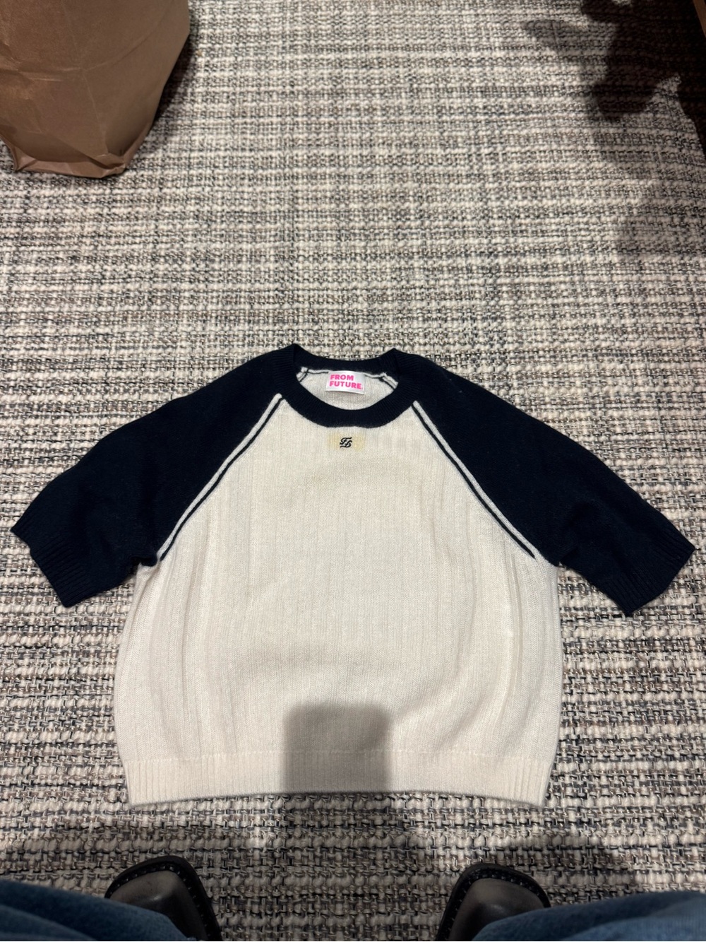 From Future Cream & Navy Raglan Kids Top